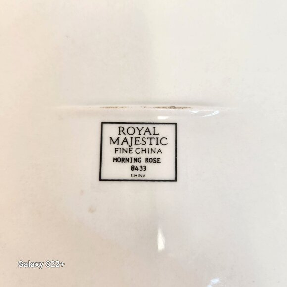 Royal Majestic Fine China Oval Serving Platter Morning Rose 8433 Floral Gold Tri - Picture 3 of 8